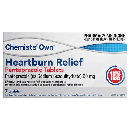 Chemists' Own Heartburn Relief Pantoprazole 20mg 7 Tablets