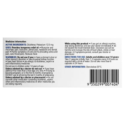 Chemists' Own Diclofenac 12.5mg Liquid Capsules 20