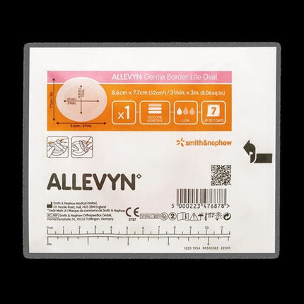 Allevyn Gentle Border Lite Oval 8.6X7.7Cm