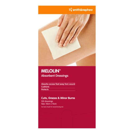 Melolin Low Adherent Dressings 10cm x 10cm - 100 Pack