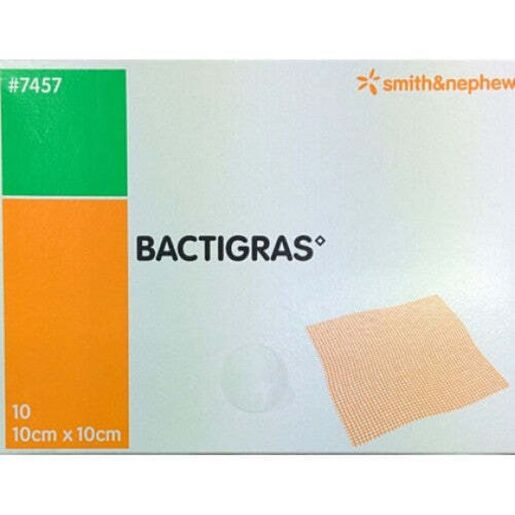 Bactigras Antiseptic Paraffin Gauze Dressing- 10x10cm (each)