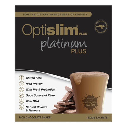 Optislim VLCD Platinum Plus Shake Chocolate 18 x 53g