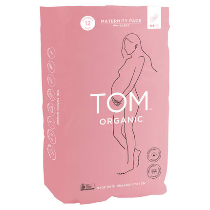 Tom Organic Maternity Pads with Organic Cotton 12 Pack