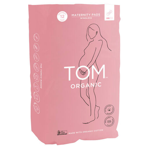 Tom Organic Maternity Pads with Organic Cotton 12 Pack