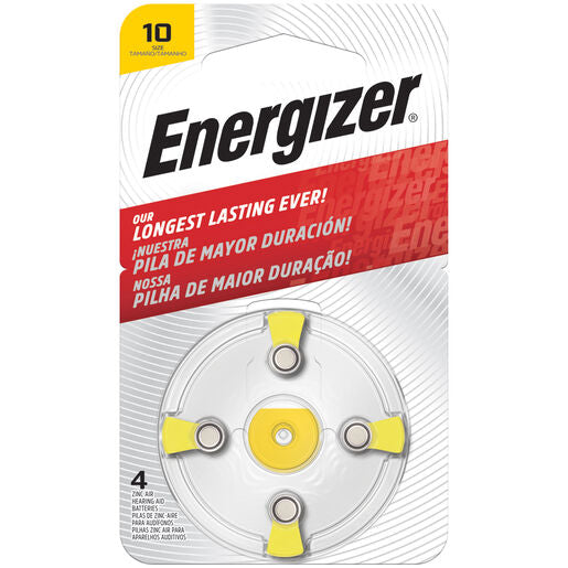 Energizer Hearing Aid Batteries AZ10 4 Pack