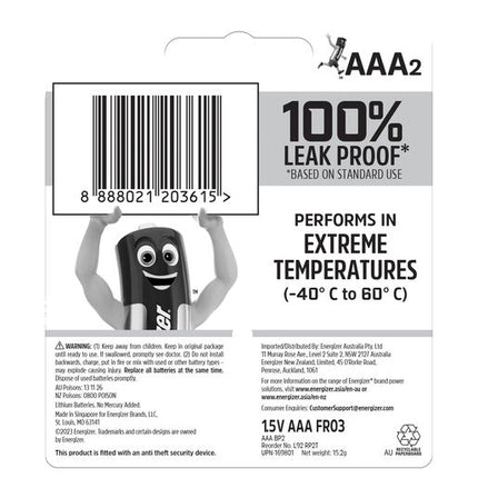 Energizer Lithium L92 Aaa Bp-2