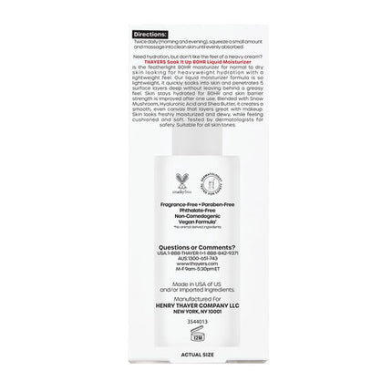 Thayers Soak It Up 80 Hour Liquid Moisturiser 75ml