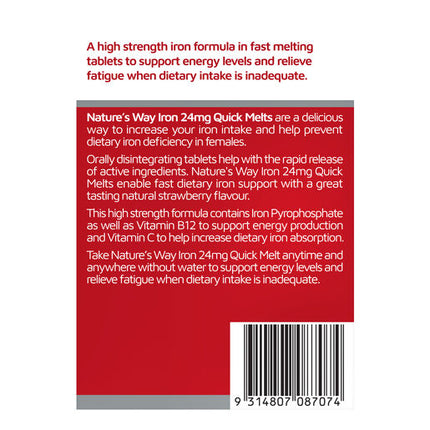 Nature's Way Iron 24mg Quick Melt 30s