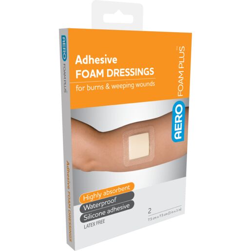 Aerofoam Plus Adhesive Dressings 7.5X7.5Cm