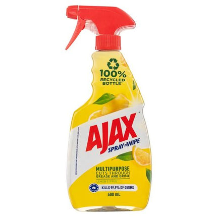 Ajax Spray n' Wipe Multi-Purpose Cleaner Trigger Antibacterial Disinfectant 500mL Lemon Citrus