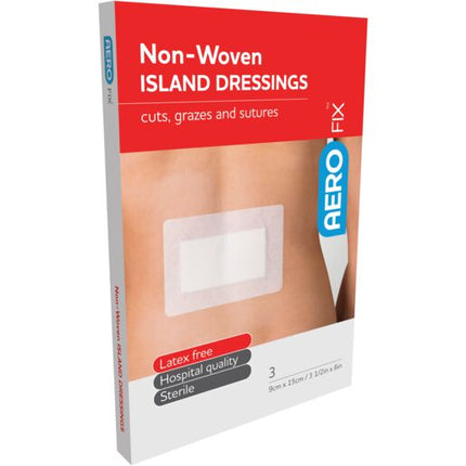 Aerofix Non Woven Island Dress 10X15Cm 3Pk
