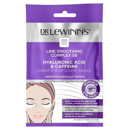 Dr. LeWinn's Line Smoothing Complex Hyaluronic Acid & Caffeine Eye Masks 3 Pack