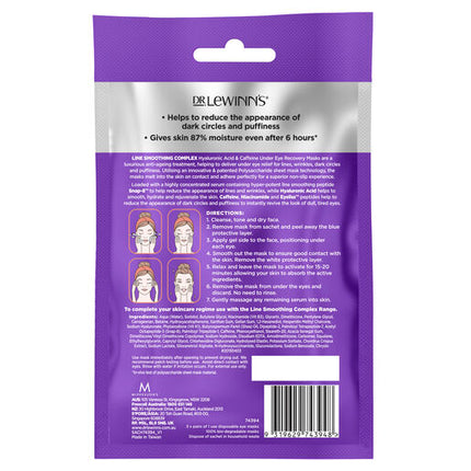 Dr. LeWinn's Line Smoothing Complex Hyaluronic Acid & Caffeine Eye Masks 3 Pack