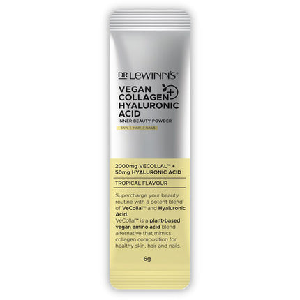 Dr LeWinn's Inner Beauty Vegan Collagen & Hyaluronic Acid Powder, Tropical Flavour - 30 X 6g