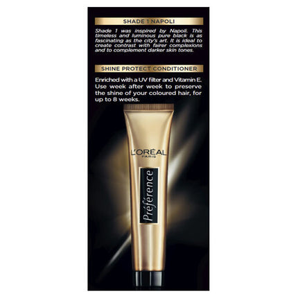 L'Oréal Paris Préférence Permanent Hair Colour - 1 Napoli (Black)