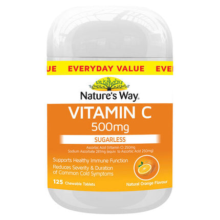 Nature's Way Sugarless Vitamin C 500mg 125 Tablets