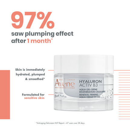 Avène Hyaluron Activ B3 Renewal Firming Aqua Cream-In-Gel 50ml - Anti-Ageing Moisturiser