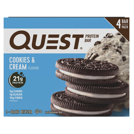 Quest Protein Bar Cookies & Cream 4Pk