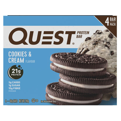Quest Protein Bar Cookies & Cream 4Pk