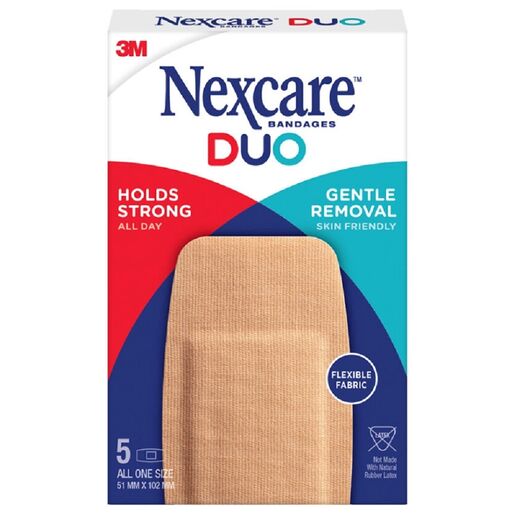 Nexcare Duo Fabric Bandages Large 5 Pack