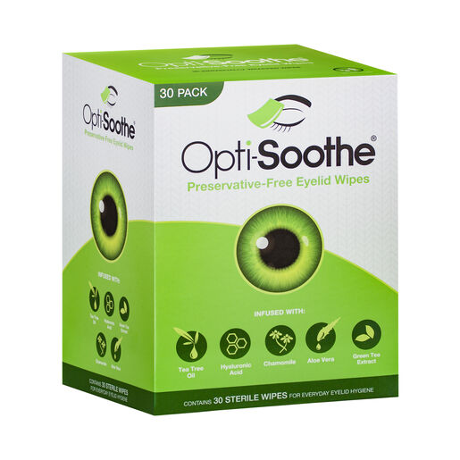 Opti-Soothe Preservative Free Eyelid Wipes 30s