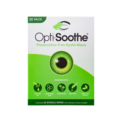 Opti-Soothe Preservative Free Eyelid Wipes 30s