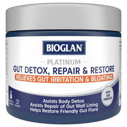 Bioglan Platinum Gut Detox Repair & Restore Oral Powder 150g Tropical Flavour