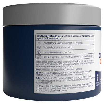 Bioglan Platinum Gut Detox Repair & Restore Oral Powder 150g Tropical Flavour