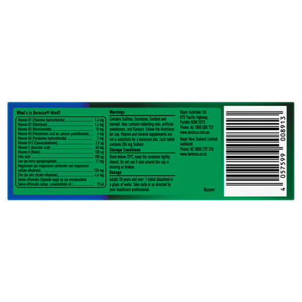 Berocca Mind Citrus Effervescent Tablets, Vitamin B & C, Magnesium, Zinc and Extract of Spanish Sage 20 Pack