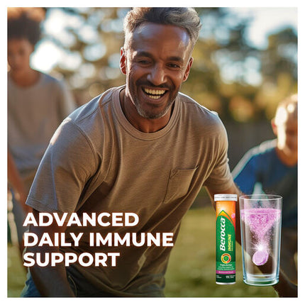 Berocca Immune Daily Defence Vitamin C, D and Zinc, Blackcurrant Flavoured Effervescent Tablets 15 Pack