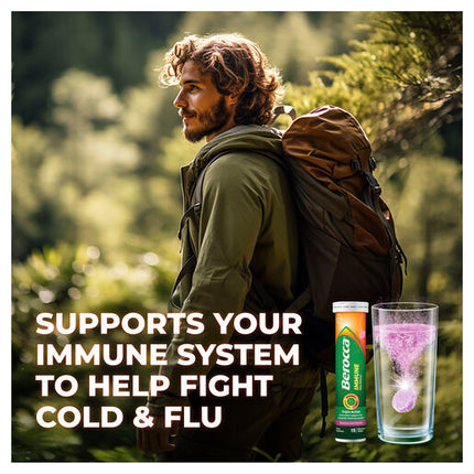 Berocca Immune Daily Defence Vitamin C, D and Zinc, Blackcurrant Flavoured Effervescent Tablets 15 Pack