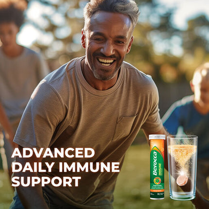 Berocca Immune Daily Defence Vitamin C, D and Zinc, Orange Flavoured Effervescent Tablets 15 Pack