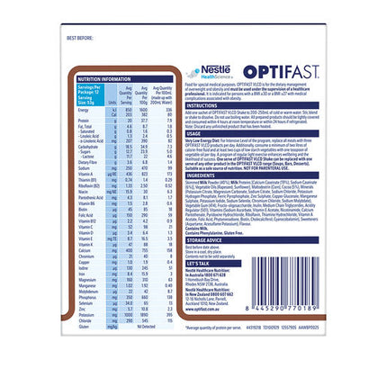 Optifast VLCD Shake Chocolate 12 x 53g