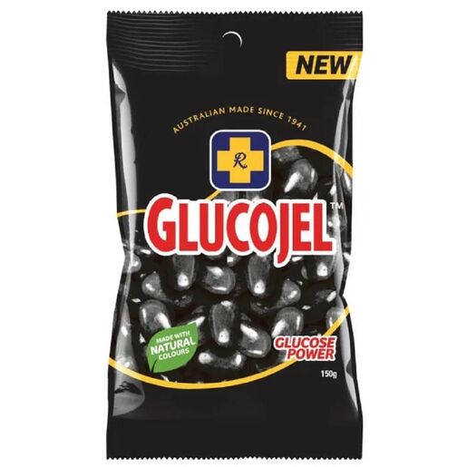 Gold Cross Glucojels Black Jelly Beans 150g