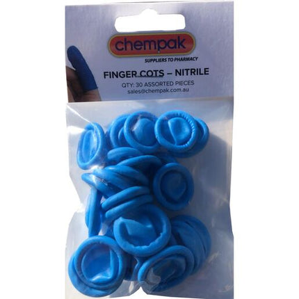 Chempak Finger Cots Nitrile Assorted Size 30 pack