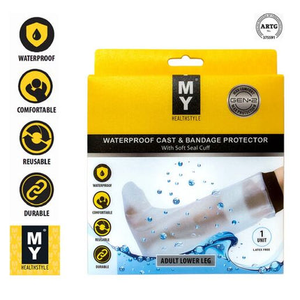 My Healthstyle Waterproof Cast & Bandage Protector Adult Lower Leg