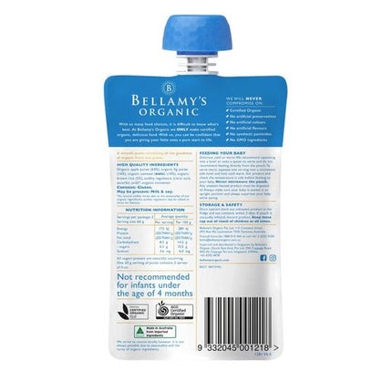 Bellamys Organic Apple Fig Oatmeal 120G