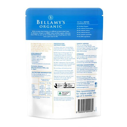 Bellamys Organic Baby Porridge 125G