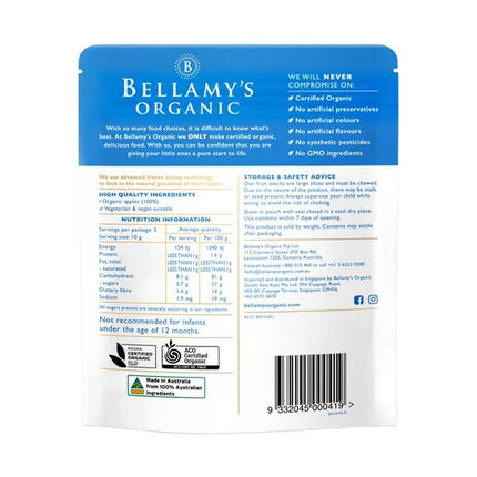 Bellamys Organic Apple Snacks 20G
