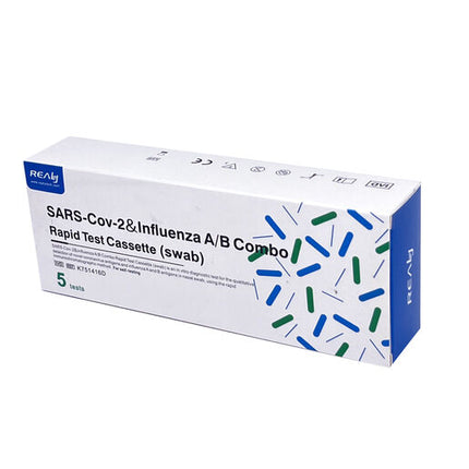 SARS-Cov-2 & Influenza AB Combo Rapid Antigen Test Cassette (swab) 5 Tests Per pack