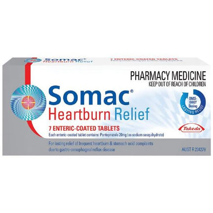 Somac Heartburn Relief 7 Enteric Coated Tablets