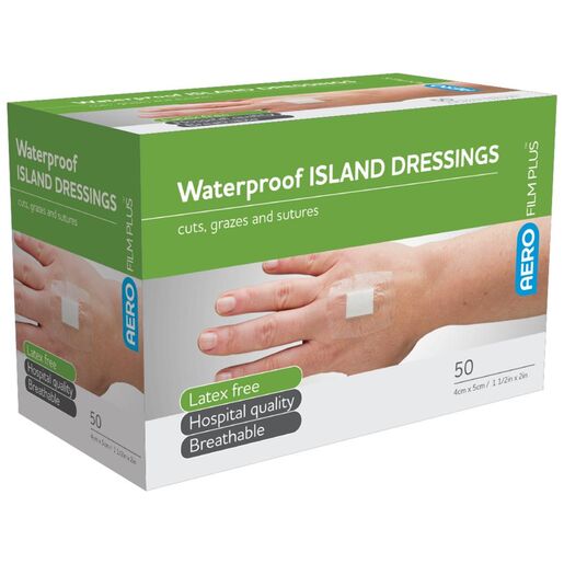 Aerofilm Plus Waterproof Island Dressing 4X5Cm