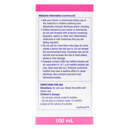 Fenpaed Ibuprofen Liquid 100ml