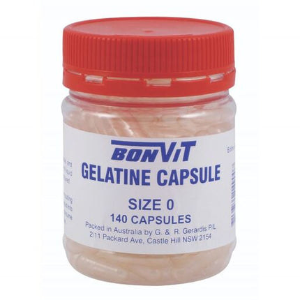 Bonvit Empty Gelatine Capsule Size 0 140 Capsules