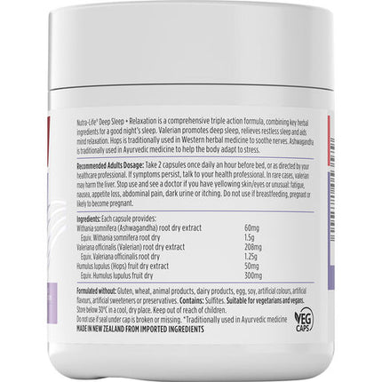 Nutra-Life Deep Sleep + Relaxation 60 Capsules