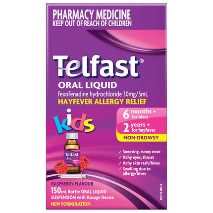 Telfast Kids Liquid Paraben Free 150ml