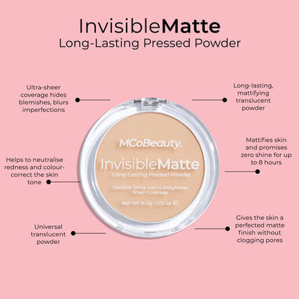 MCoBeauty Invisible Matte Long-Lasting Pressed Powder Translucent