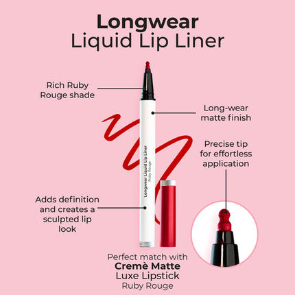 MCoBeauty Longwear Liquid Lip Liner - Ruby Rouge