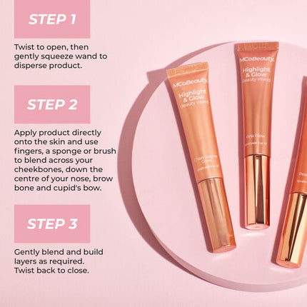 MCoBeauty Highlight & Glow Beauty Wand Peach Glow