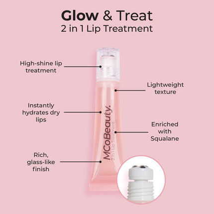 MCoBeauty Glow & Treat 2-in-1 Lip Oil Treatment Berry